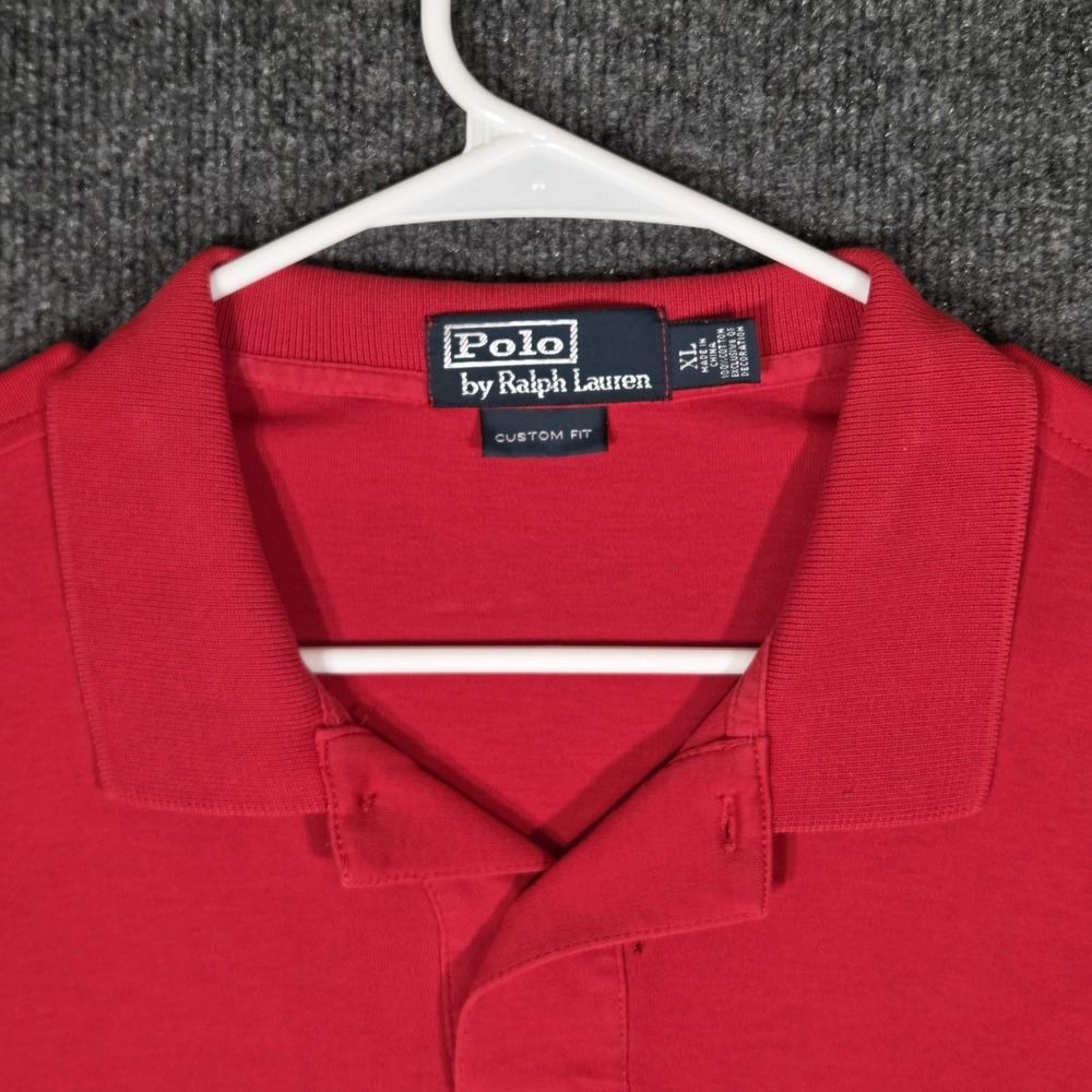Polo Ralph Lauren Mens XL Red Custom Fit Short Sleeve Pony Logo Polo Shirt
